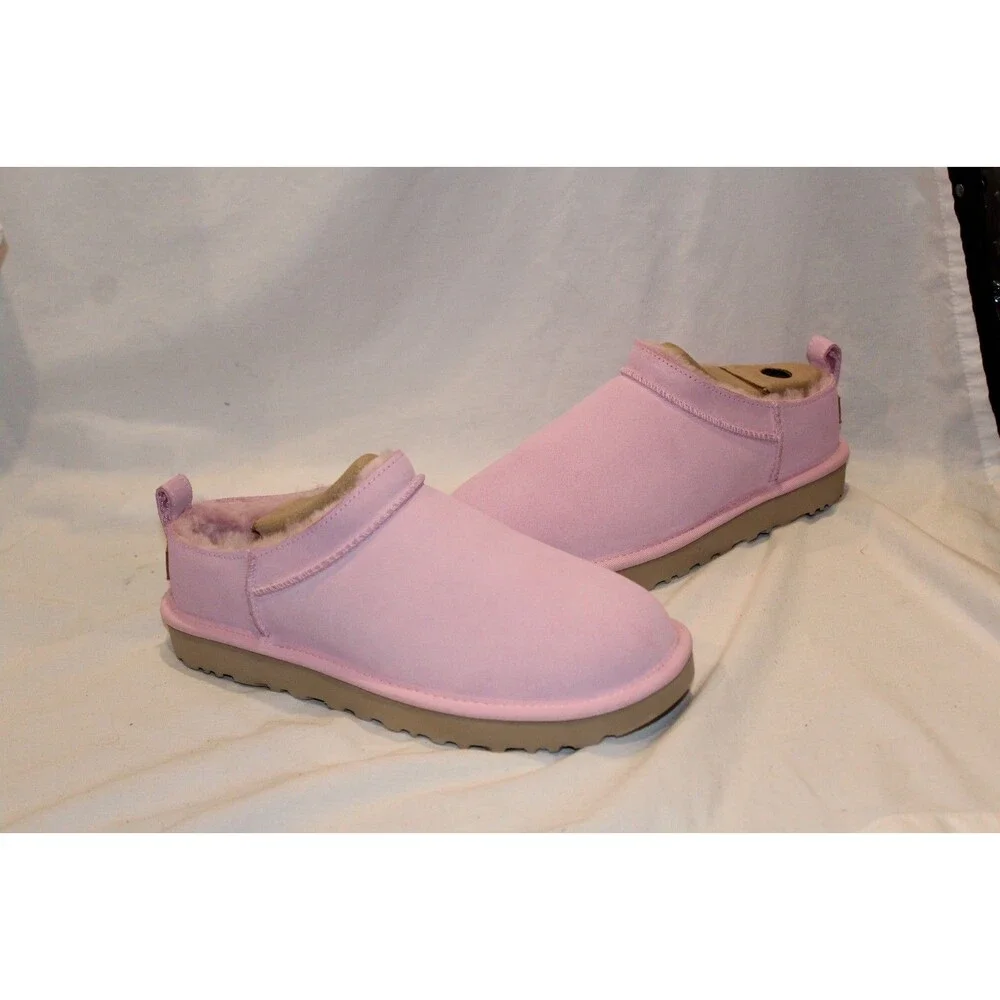 UGG MICRO MINI SUEDE SHEARLING LINED BOOTS PINK WOMEN'S 7.5-8 YOUTH 6